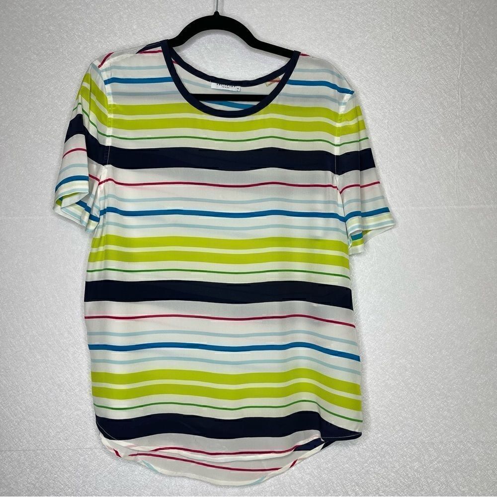 Equipment Multi Color Striped Silk Blouse M